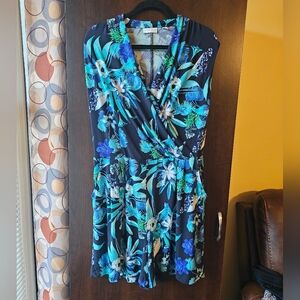New York & Company Blue Floral Romper